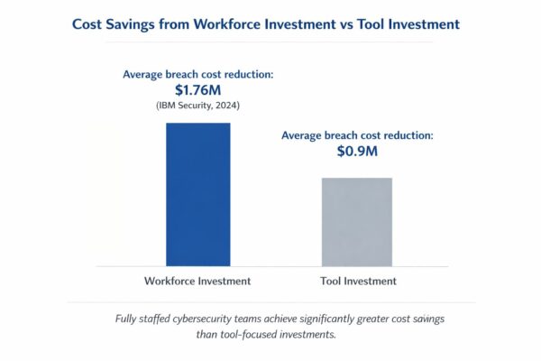 Healthcare Cybersecurity Workforce Shortage: 7 Powerful Reasons This Talent Gap Is Putting Patients at Risk 4 Healthcare cybersecurity workforce shortage illustration showing clinical and cyber skill gaps.